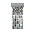 thumbnail image 1 of Ambesonne Grey Fitted Sheet & Pillow Sham Set, Plaid Patchwork Retro, Twinxl, White Black Grey, 1 of 2