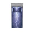 thumbnail image 1 of Ambesonne Grey Fitted Sheet & Pillow Sham Set, Thunderstorm Dark Clouds, Twinxl, Blue, 1 of 3