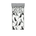 thumbnail image 1 of Ambesonne Grey Fitted Sheet & Pillow Sham Set, Vintage Style White Roses, Twin, Grey White, 1 of 3