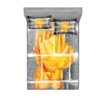 thumbnail image 1 of Ambesonne Grey Fitted Sheet & Pillow Sham Set, Warm Rose Brick Wall, Full, Grey Orange, 1 of 2
