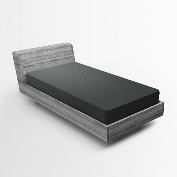 Ambesonne Grey Fitted Sheet, Plain Colored Dark Abstract, Twin Size, Sage Green Grey Teal