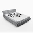 thumbnail image 1 of Ambesonne Grey Fitted Sheet, Swirled Spirals, Queen Size, Black Grey White, 1 of 2