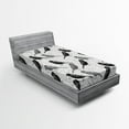 thumbnail image 1 of Ambesonne Grey Fitted Sheet, Vintage Style White Roses, Twin XL Size, Grey White, 1 of 2