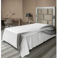 thumbnail image 1 of Ambesonne Grey Flat Sheet, Wavy Stripes and Flowers, Twin Size, Grey Pale Grey White, 1 of 1