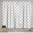 thumbnail image 1 of Ambesonne Grey Geometric Kitchen Curtains, Checkered Striped, 55"x45", Pale Grey and White, 1 of 1