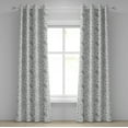 thumbnail image 1 of Ambesonne Grey Grommet Curtain, Abstract Sketchy Flowers, 50" x 108", Pale Grey and White, 1 of 6
