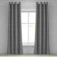 thumbnail image 1 of Ambesonne Grey Grommet Curtain, Retro Simple Floral Motifs, 50" x 84", Charcoal Grey Pale Grey, 1 of 6