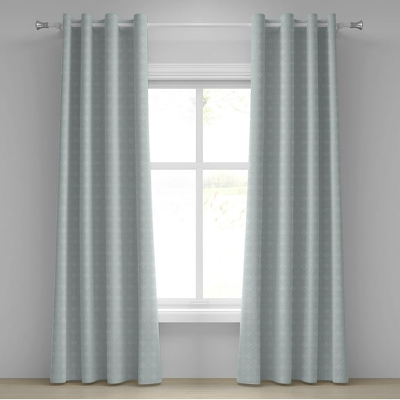 Ambesonne Grey Grommet Curtain, Retro Tribal Celtic Knot, 50" x 108", Pale Blue Grey