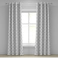 thumbnail image 1 of Ambesonne Grey Grommet Curtain, Sketchy Geometric Design, 50" x 72", White, 1 of 6