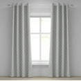 thumbnail image 1 of Ambesonne Grey Grommet Curtain, Victorian Damask Floral, 50" x 96", Grey White, 1 of 6