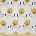 thumbnail image 1 of Ambesonne Grey Modern Fabric by the Yard Microfiber, Repeating Flower Print, 3 Yards, Pale Orange Soft Pink and Tan, 1 of 2