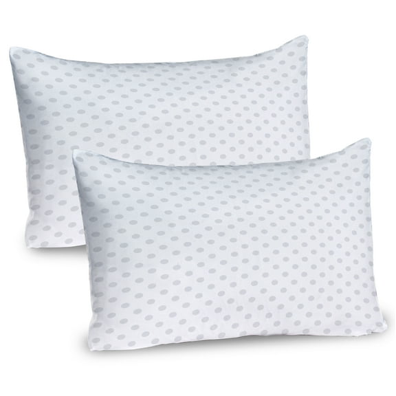 Ambesonne Grey Pillow Sham 2 Pack, Small Polka Dots Pastel, 26"x20", Pale Grey White