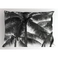 thumbnail image 1 of Ambesonne Grey Pillow Sham, Coconut Palms Tropical, 26" X 20", Black, 1 of 2
