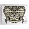 thumbnail image 1 of Ambesonne Grey Pillow Sham, Floral Sugar Skull, 36" X 20", Grey Ivory, 1 of 2