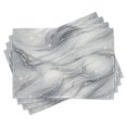 thumbnail image 1 of Ambesonne Grey Place Mats Set of 4, Modern Marble Print Star Lines, Standard Size, Pale Purpleblue Pearl, 1 of 5