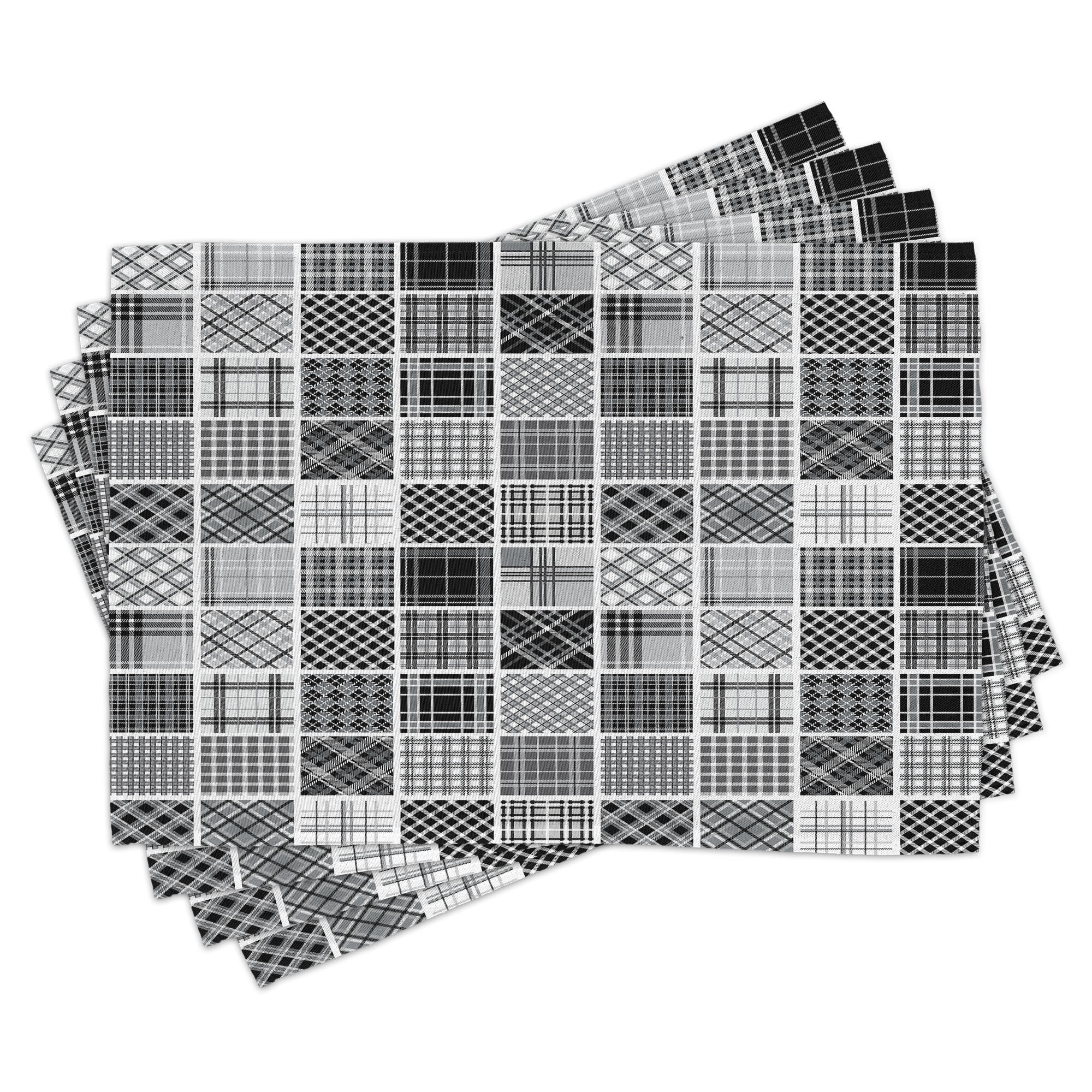 Amfyn Checked Cotton Place Mats Sets (Red & Black)