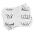 thumbnail image 1 of Ambesonne Grey Place Mats Set of 4, Various Antique Crowns, Standard Size, Pale Green and White, 1 of 6