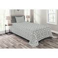 thumbnail image 1 of Ambesonne Grey Quilted Bedspread Set 2 Pcs, Antique Vintage Patterns, Twin Size, Grey White, 1 of 3