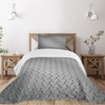 thumbnail image 1 of Ambesonne Grey Quilted Bedspread Set 2 Pcs, Diamond Plate Effects, Twin Size, Grey, 1 of 5