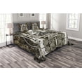 thumbnail image 1 of Ambesonne Grey Quilted Bedspread Set 3 Pcs, Bike Engine Cars Photo, King Size, Grey and Dark Brown, 1 of 3