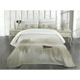thumbnail image 1 of Ambesonne Grey Quilted Bedspread Set 3 Pcs, Boat on Lake Nature, King Size, Eggshell Brown Orange, 1 of 3
