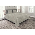 thumbnail image 1 of Ambesonne Grey Quilted Bedspread Set 3 Pcs, Paisley Victorian Pattern, Queen Size, Grey Beige, 1 of 3