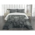 thumbnail image 1 of Ambesonne Grey Quilted Bedspread Set 3 Pcs, Stone Wall Rough Rusty, Queen Size, Grey, 1 of 5