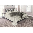 thumbnail image 1 of Ambesonne Grey Quilted Coverlet 3 Pcs, Fall Tree Monochrome Art, Queen Size, Beige Black, 1 of 2