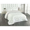 thumbnail image 1 of Ambesonne Grey Quilted Coverlet 3 Pcs, Monochrome Damask Pattern, Queen Size, White Grey, 1 of 4