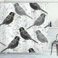 thumbnail image 1 of Ambesonne Grey Shower Curtain, Birds and Floral Patterns, 69"Wx70"L, Grey White Black, 1 of 5