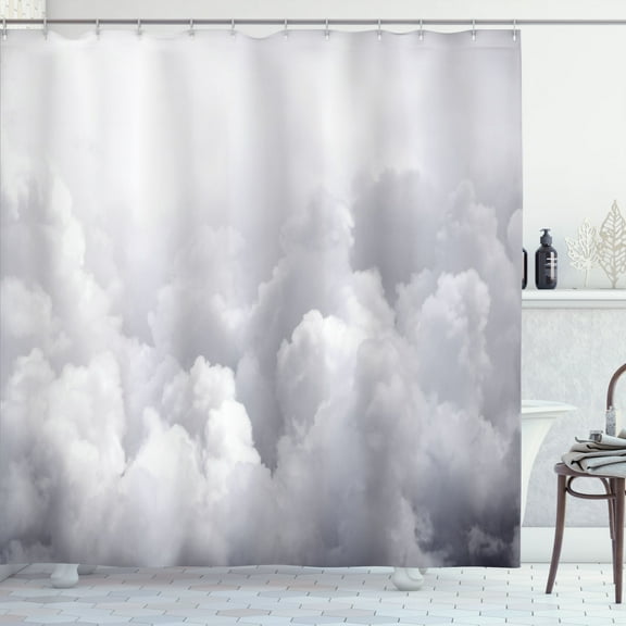 Ambesonne Grey Shower Curtain, Dark Clouds Moody Sky, 69"Wx75"L, Grey