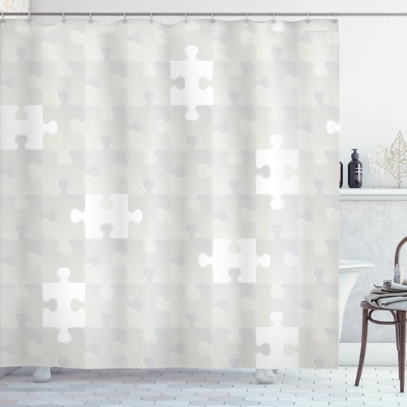 Ambesonne Grey Shower Curtain, Game Game Hobby Theme, 69"Wx84"L, Grey