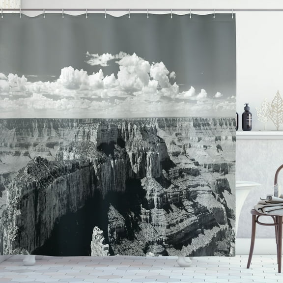 Ambesonne Grey Shower Curtain, Nostalgic Grand Canyon, 69"Wx84"L, Grey