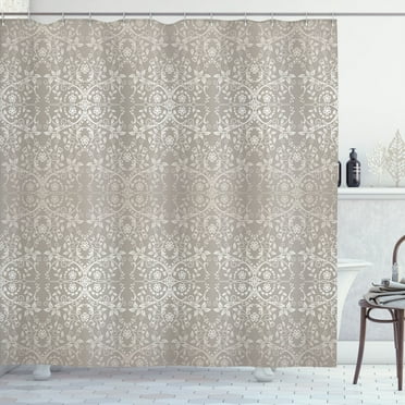 Ambesonne Grey Shower Curtain, Paisley Victorian Pattern, 69"Wx75"L, Grey Beige