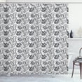 thumbnail image 1 of Ambesonne Grey Shower Curtain, Seaweed and Coral Pattern Art, 69"Wx75"L, Dark Taupe and White, 1 of 4