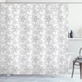 thumbnail image 1 of Ambesonne Grey Shower Curtain, Swirled Blossom Leaves, 69"Wx75"L, Cloud White, 1 of 5