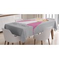 thumbnail image 1 of Ambesonne Grey Tablecloth Rectangular Table Cover, Bridesmaid Swirls, 52"x70", Grey Pink and White, 1 of 4