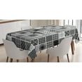 thumbnail image 1 of Ambesonne Grey Tablecloth Rectangular Table Cover, Plaid Patchwork Retro, 60"x84", White Black Grey, 1 of 4