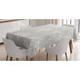 thumbnail image 1 of Ambesonne Grey Tablecloth Rectangular Table Cover, Vintage Damask Flowers, 52"x70", Pale Grey, 1 of 3