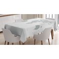thumbnail image 1 of Ambesonne Grey Tablecloth Rectangular Table Cover, World Map Continents Earth, 60"x90", White Grey, 1 of 4