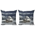 thumbnail image 1 of Ambesonne Grey Throw Pillow Cover 2 Pack, Caribbean Pirates Ship, 16", Blue Grey Pale Grey, 1 of 7