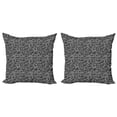 thumbnail image 1 of Ambesonne Grey Throw Pillow Cover 2 Pack, Fern Leaves Flowers, 20", Black and Grey, 1 of 2