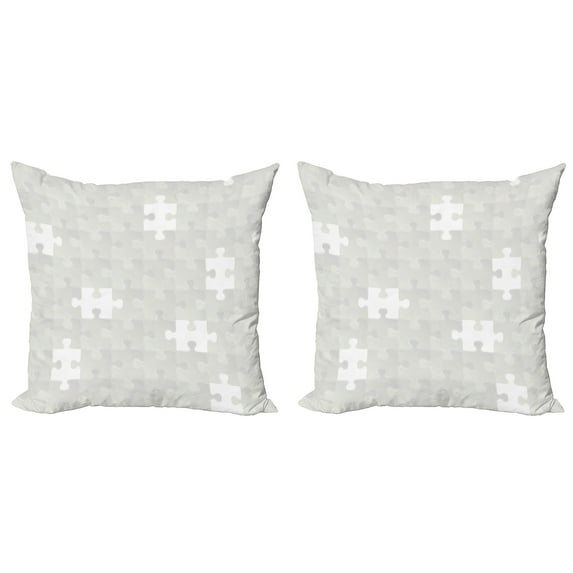 Ambesonne Grey Throw Pillow Cover 2 Pack, Game Game Hobby Theme, 24", Grey