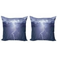 thumbnail image 1 of Ambesonne Grey Throw Pillow Cover 2 Pack, Thunderstorm Dark Clouds, 18", Blue, 1 of 6