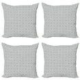 thumbnail image 1 of Ambesonne Grey Throw Pillow Cover 4 Pack, Antique Vintage Patterns, 24", Grey White, 1 of 2