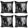 thumbnail image 1 of Ambesonne Grey Throw Pillow Cover 4 Pack, Exotic Wildlife, 16", Grey, 1 of 5