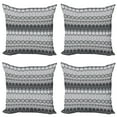 thumbnail image 1 of Ambesonne Grey Throw Pillow Cover 4 Pack, Nordic Snowflake Pattern, 16", Grey White Black, 1 of 7