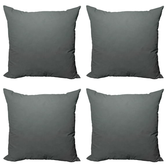 Ambesonne Grey Throw Pillow Cover 4 Pack, Plain Colored Dark Abstract, 16", Sage Green Grey Teal