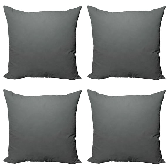 Ambesonne Grey Throw Pillow Cover 4 Pack, Plain Colored Dark Abstract, 24", Sage Green Grey Teal