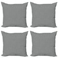 thumbnail image 1 of Ambesonne Grey Throw Pillow Cover 4 Pack, Retro Simple Floral Motifs, 16", Charcoal Grey Pale Grey, 1 of 2